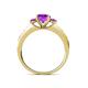 4 - Dzeni Amethyst Three Stone with Side Diamond Ring 