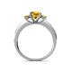 4 - Dzeni Citrine Three Stone with Side Diamond Ring 