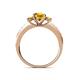 4 - Dzeni Citrine Three Stone with Side Diamond Ring 
