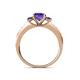 4 - Dzeni Iolite Three Stone with Side Diamond Ring 