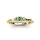 3 - Twyla Diamond and Green Garnet Three Stone Ring 