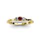 3 - Twyla Diamond and Red Garnet Three Stone Ring 