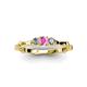 3 - Twyla Diamond and Pink Sapphire Three Stone Ring 