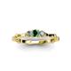 3 - Twyla Diamond and Emerald Three Stone Ring 