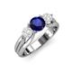 3 - Alyssa Blue and White Sapphire Three Stone Engagement Ring 