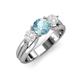 3 - Alyssa Aquamarine and White Sapphire Three Stone Engagement Ring 