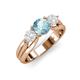 3 - Alyssa Aquamarine and White Sapphire Three Stone Engagement Ring 