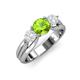 3 - Alyssa Peridot and White Sapphire Three Stone Engagement Ring 