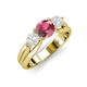 3 - Alyssa Rhodolite Garnet and White Sapphire Three Stone Engagement Ring 