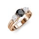 3 - Alyssa Black Diamond and White Sapphire Three Stone Engagement Ring 