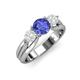 3 - Alyssa Tanzanite and White Sapphire Three Stone Engagement Ring 