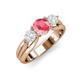 3 - Alyssa Pink Tourmaline and White Sapphire Three Stone Engagement Ring 