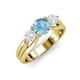 3 - Alyssa Blue Topaz and White Sapphire Three Stone Engagement Ring 
