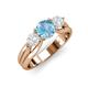 3 - Alyssa Blue Topaz and White Sapphire Three Stone Engagement Ring 
