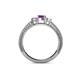 4 - Reveka Amethyst and Diamond Three Stone Engagement Ring 