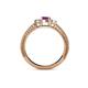 4 - Reveka Amethyst and Diamond Three Stone Engagement Ring 