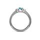 4 - Reveka London Blue Topaz and Diamond Three Stone Engagement Ring 