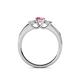 5 - Jamille Pink Tourmaline and Diamond Three Stone with Side Pink Tourmaline Ring 