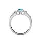 5 - Jamille London Blue Topaz and Diamond Three Stone with Side London Blue Topaz Ring 