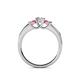 4 - Jamille Diamond and Pink Tourmaline Three Stone Engagement Ring 