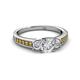 2 - Valene Diamond Three Stone with Side Citrine Ring 