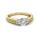 2 - Valene Diamond Three Stone with Side Yellow Sapphire Ring 