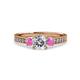 3 - Dzeni Diamond and Pink Sapphire Three Stone Engagement Ring 