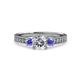 3 - Dzeni Diamond and Tanzanite Three Stone Engagement Ring 
