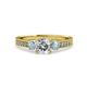 3 - Dzeni Diamond and Aquamarine Three Stone Engagement Ring 