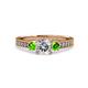 3 - Dzeni Diamond and Peridot Three Stone Engagement Ring 