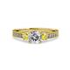 3 - Dzeni Diamond and Yellow Sapphire Three Stone Engagement Ring 