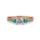 3 - Dzeni Diamond and London Blue Topaz Three Stone Engagement Ring 