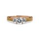 3 - Dzeni Diamond Three Stone with Side Citrine Ring 