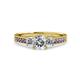 3 - Dzeni Diamond Three Stone with Side Iolite Ring 