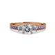 3 - Dzeni Diamond Three Stone with Side Iolite Ring 
