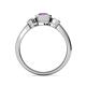 4 - Avrit Amethyst and Diamond Three Stone Engagement Ring 