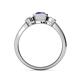 4 - Avrit Blue Sapphire and Diamond Three Stone Engagement Ring 