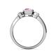 4 - Avrit Pink Sapphire and Diamond Three Stone Engagement Ring 