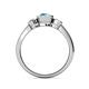 4 - Avrit London Blue Topaz and Diamond Three Stone Engagement Ring 