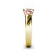 6 - Naava Diamond and Pink Tourmaline Three Stone Engagement Ring 