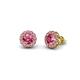 1 - Bernice 0.71 ctw Round Pink Tourmaline Halo Stud Earrings 