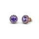 1 - Bernice 0.71 ctw Round Iolite Halo Stud Earrings 