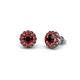 1 - Bernice 1.02 ctw Round Red Garnet Halo Stud Earrings 