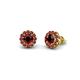 1 - Bernice 1.02 ctw Round Red Garnet Halo Stud Earrings 