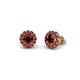 1 - Bernice 1.02 ctw Round Red Garnet Halo Stud Earrings 