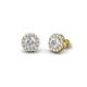 1 - Bernice 0.90 ctw Round White Sapphire Halo Stud Earrings 