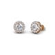1 - Bernice 0.90 ctw Round White Sapphire Halo Stud Earrings 