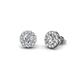 1 - Bernice 0.86 ctw Natural Round Diamond Halo Stud Earrings 