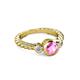 2 - Azalea Pink Sapphire and Diamond Three Stone Engagement Ring 