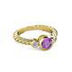 2 - Azalea Amethyst and Diamond Three Stone Engagement Ring 